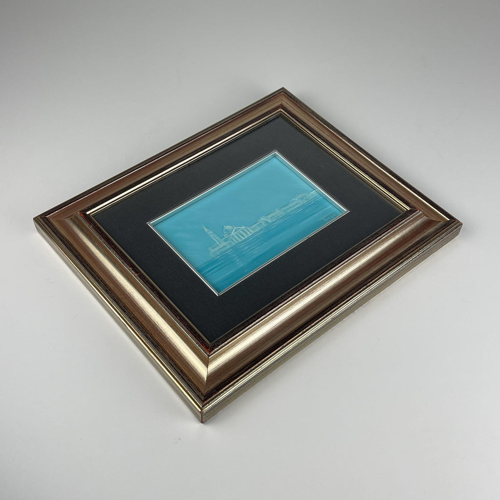 Luigi Targa, Venetian lagoon in the heavenly glare, Padua, Italy 1970s, Oil on Canvas, Framed