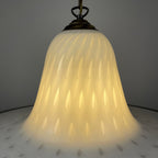 Vintage White Murano Glass Pendant Lamp: Mid-Century Italian Lighting