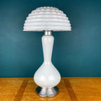 Large white Murano table lamp Mushroom Italy 1970s Mid-century italian modern