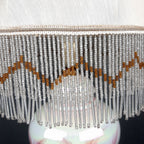 Vintage pearl ceramic table lamp Italy 1970s Retro lighting Mid-century modern