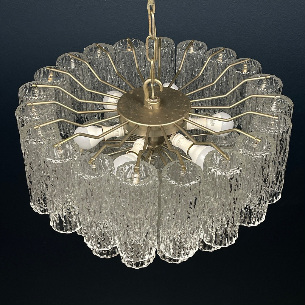 Mid-century murano glass chandelier Tronchi by Toni Zuccheri for Venini Italy 1960s