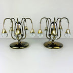 Pair of vintage glass ball table lamps italy 1960s Mid-century italian lighting