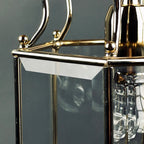 Vintage pendant lamp Italy '60s Brass Polished Glass Retro lighting Mid-century italian modern