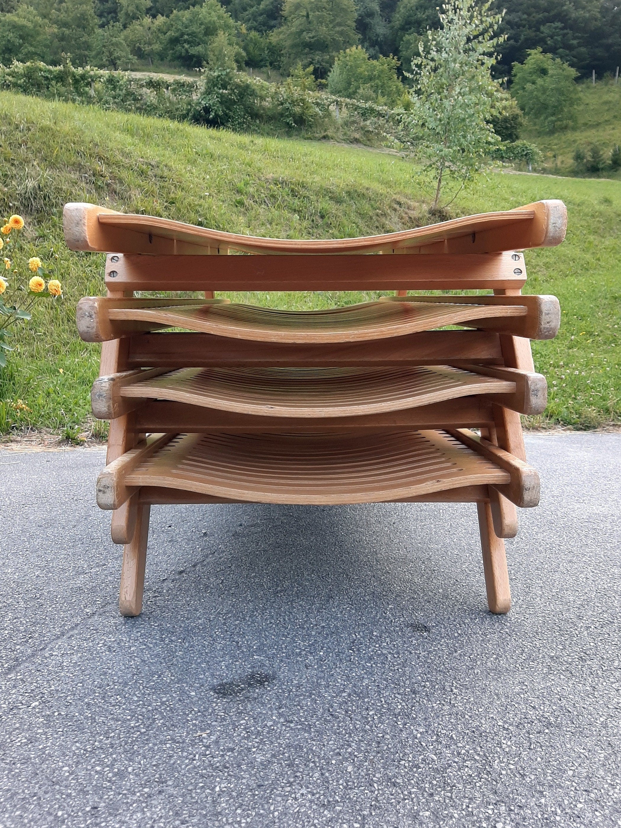 Vintage Rex Kralj Daybed: 1970s Scandinavian Wood Kids Bed