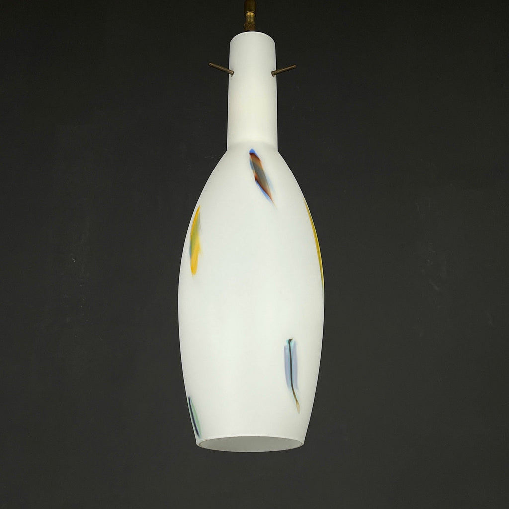 Multicolor opaline murano glass pendant lamp by Stilnovo, Italy 1950s, Mid-century modern