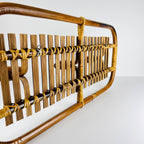 Mid-century modern Bamboo & Rattan Coat Rack by Olaf von Bohr, Italy, 1950s