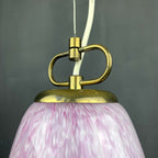 Mid-century pink Murano glass pendant lamp by VeLuce Italy 1970s