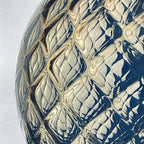 Vintage blue murano sphere ball pendant lamp Italy 1970s Mid-century italian lighting