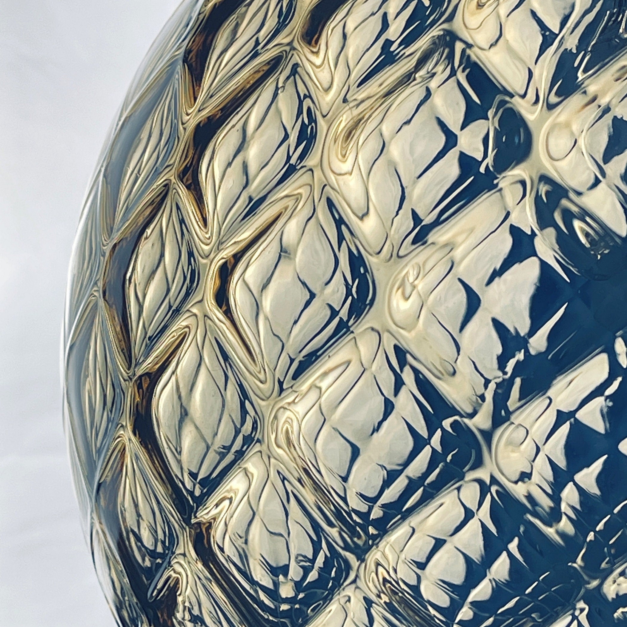Vintage blue murano sphere ball pendant lamp Italy 1970s Mid-century italian lighting
