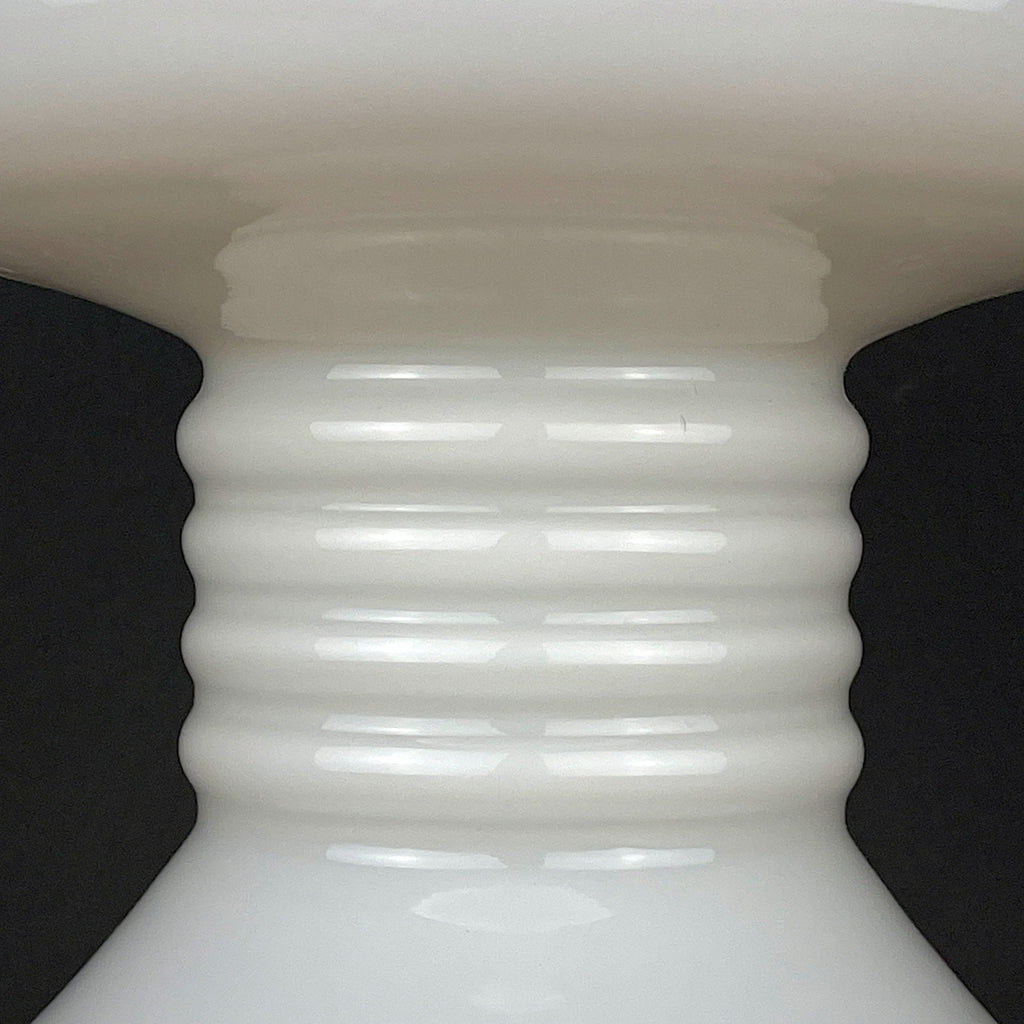 Vintage White Opaline Glass Table Lamp: Italian Mid-Century Modern Lighting