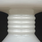 Vintage White Opaline Glass Table Lamp: Italian Mid-Century Modern Lighting