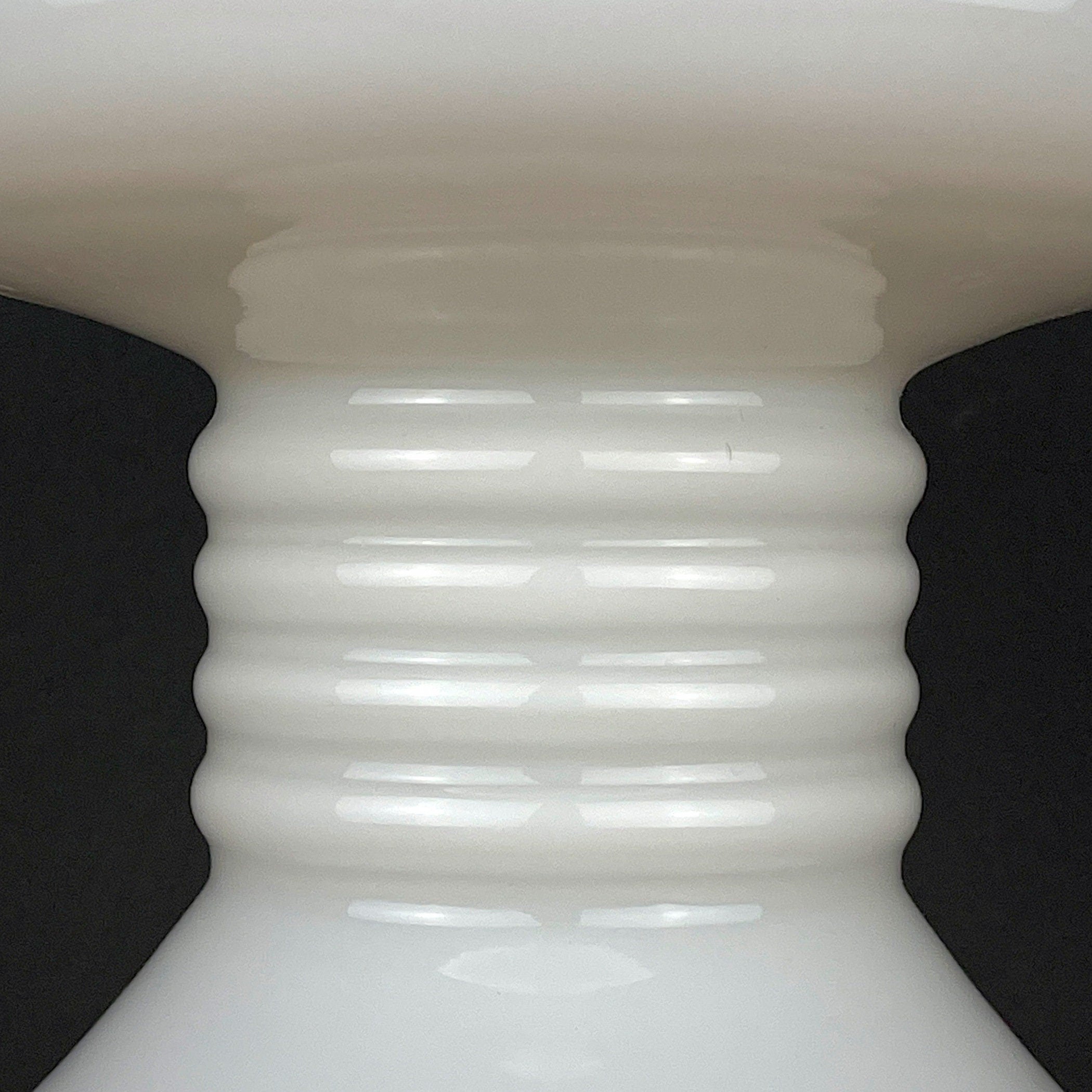 Vintage White Opaline Glass Table Lamp: Italian Mid-Century Modern Lighting