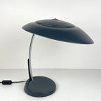 Mid-century grey desk lamp USSR 1972 Vintage gooseneck lamp