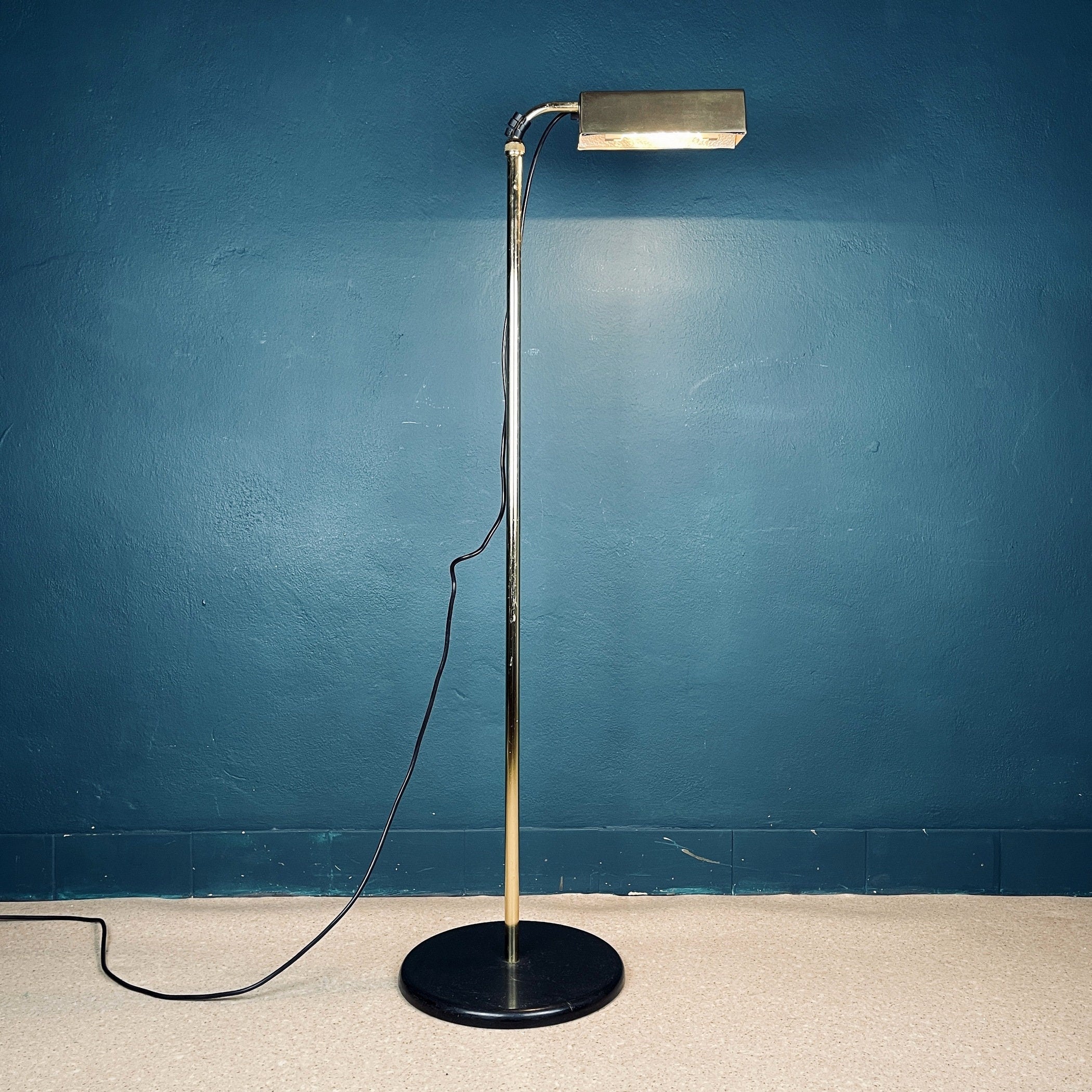 1970s Relux Milano Brass Floor Lamp: Mid-Century Modern Italian Lighting