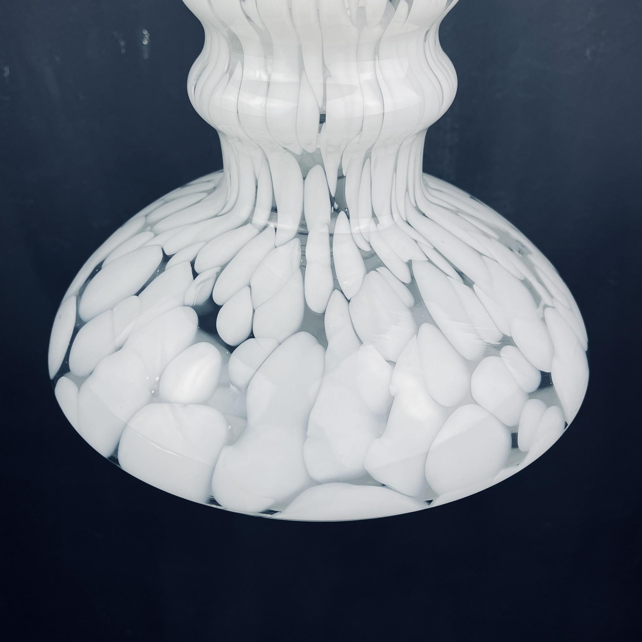 White murano pendant lamp by Carlo Nason for Mazzega, Italy 1960s