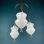 Vintage white murano pendant lamp Italy 1960s MCM space age italian lighting