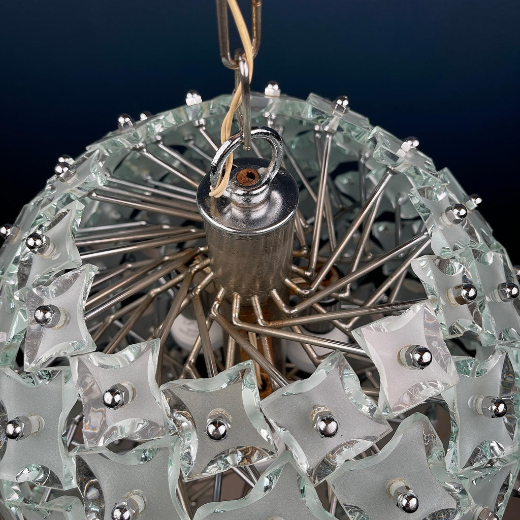 Vintage chandelier Sputnik by Fontana Arte, Italy 1960s, mid-century Italian modern