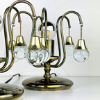 Pair of vintage glass ball table lamps italy 1960s Mid-century italian lighting