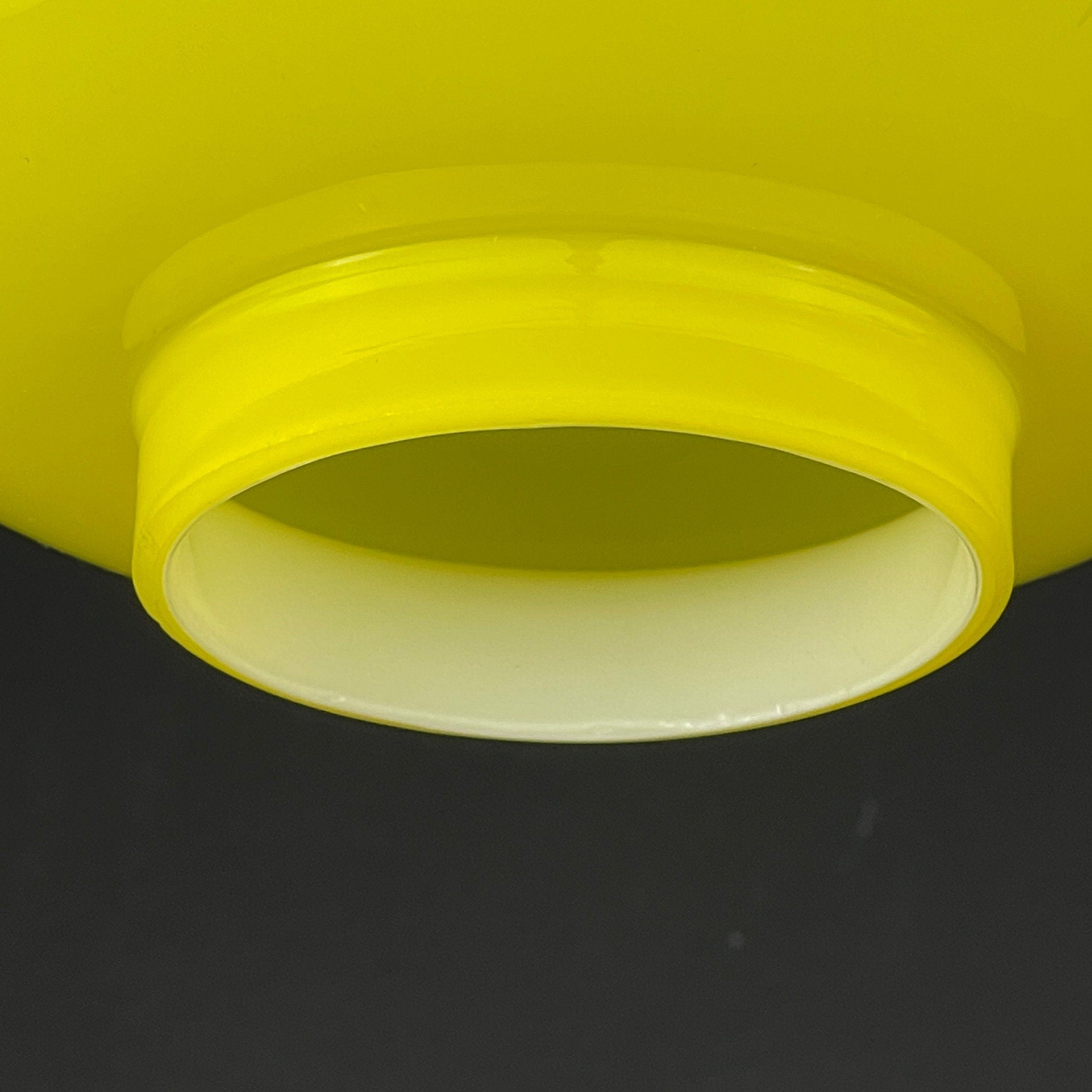 Mid-century yellow glass pendant lamp Yugoslavia 1970s Retro lighting Space age