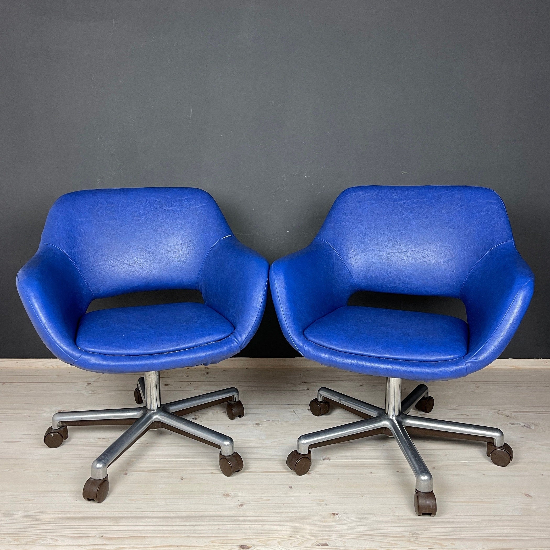Mid-century office desk chairs Stol Kamnik Yugoslavia 1980s Set of 2