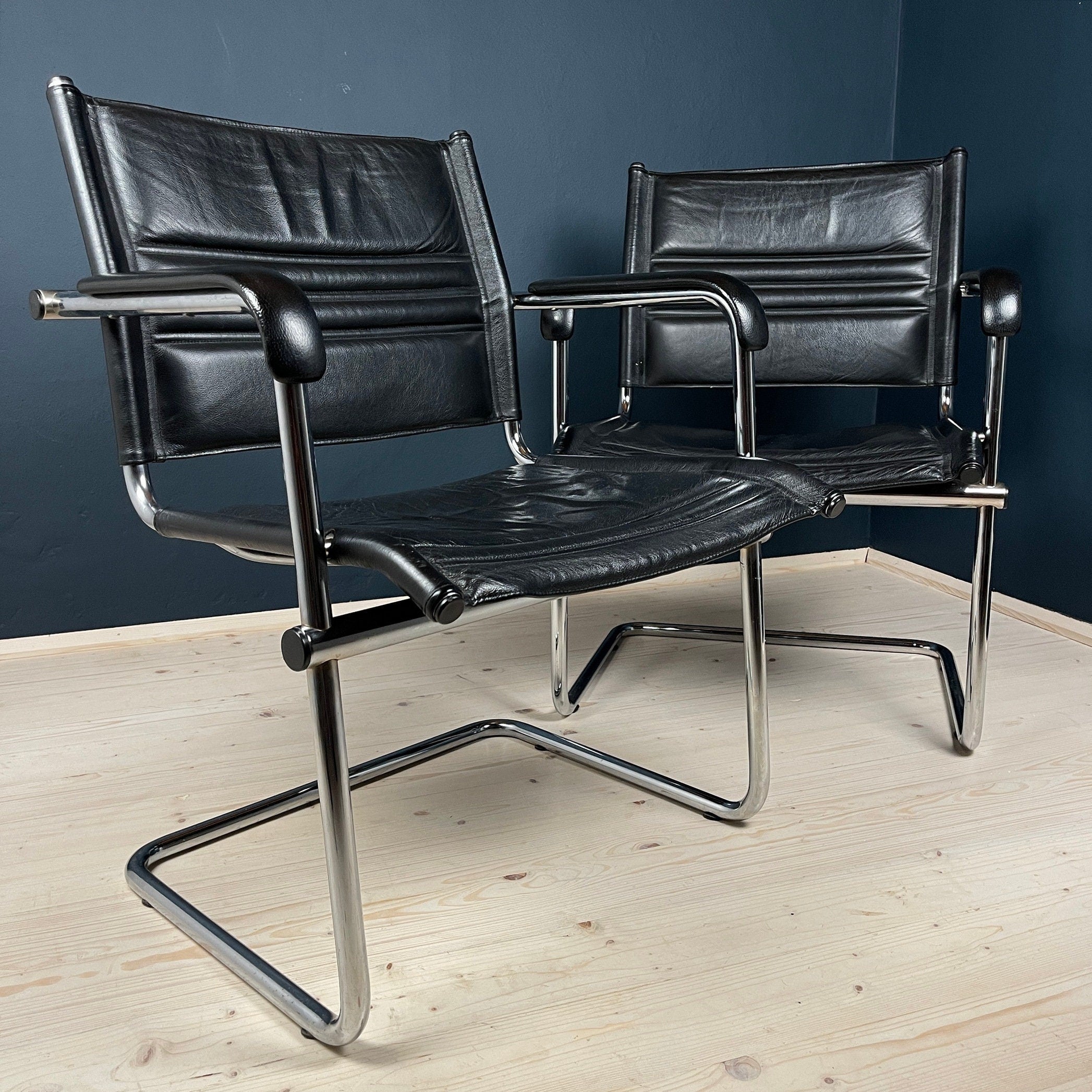 Mid-Century Bauhaus Cantilever Chair Set: Stol Kamnik, Mart Stam Design