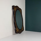 Vintage large wooden mirror, Italy 1970s