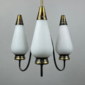 Vintage brass chandelier Italy 1950s Mid-century Art Deco design