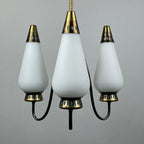 Vintage brass chandelier Italy 1950s Mid-century Art Deco design