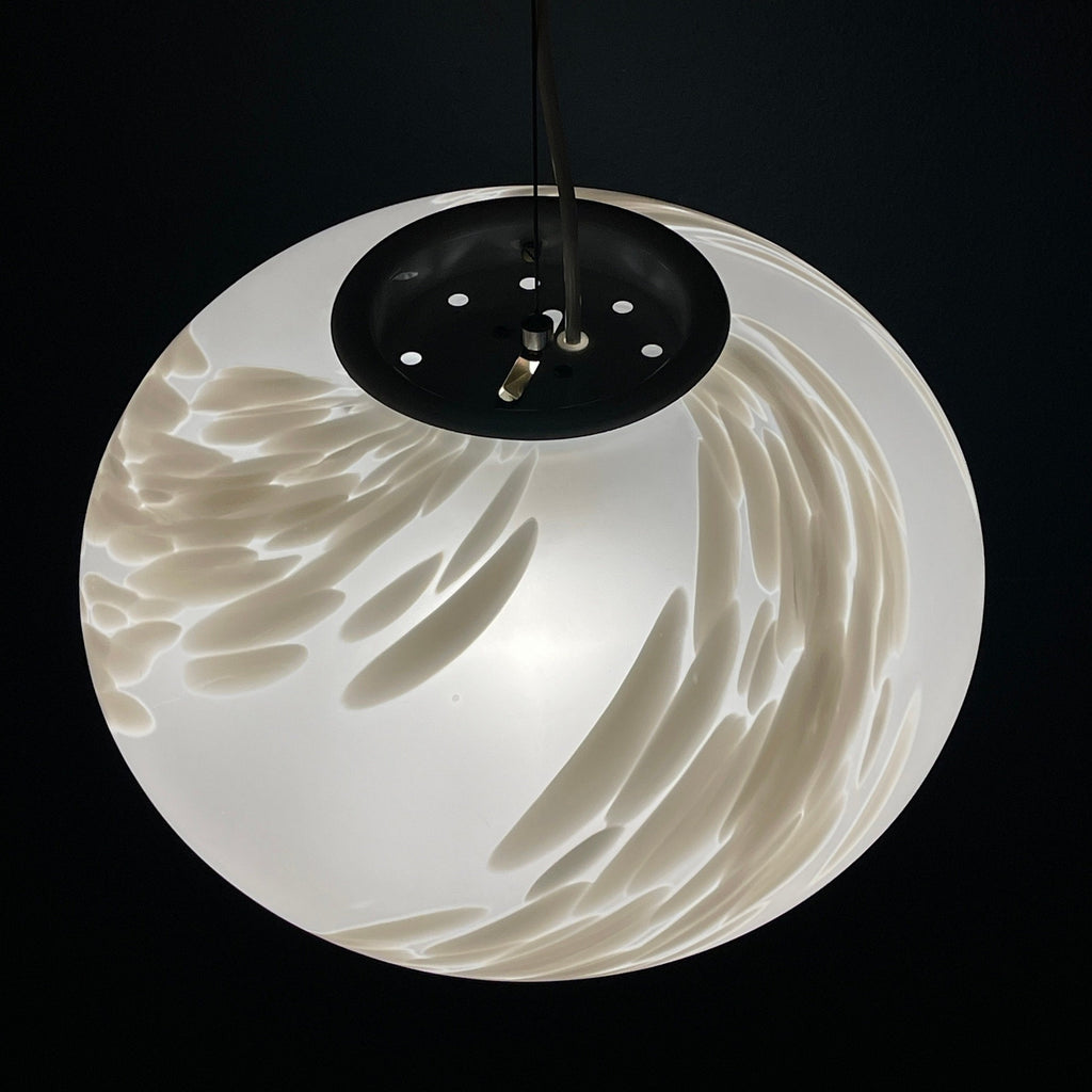 Vintage swirl murano glass pendant lamp Vetri Murano Italy 1970s