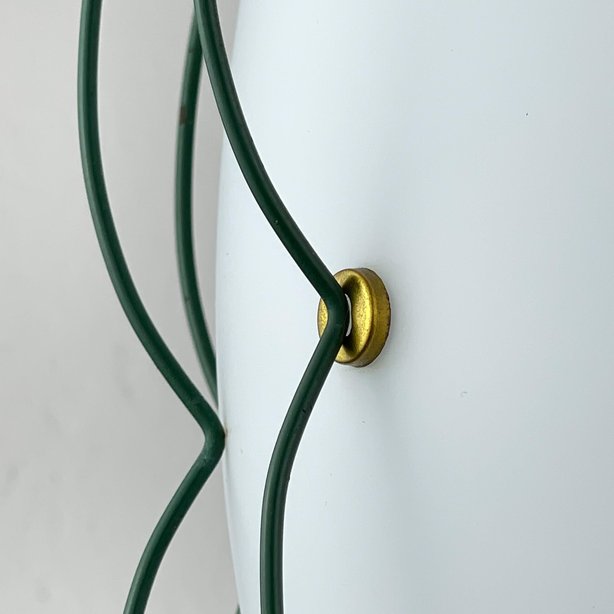 Chandelier by Angelo Lelii for Arredoluce, Italy 1958, Opaline glass and brass