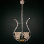Vintage Murano Lyre Chandelier by Barovier & Toso: Italian Art Deco Lighting