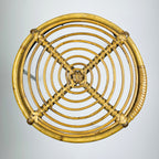 Vintage bamboo metal stool Italy 1950s MCM modern design