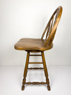 Vintage wooden bar swivel chair, Slovenia 1992