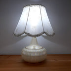 Retro nacre table lamp Jean Marie Italy 1970s Mid-century light