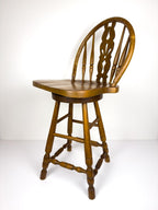 Vintage wooden bar swivel chair, Slovenia 1992