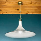 Vintage white Murano glass pendant lamp Italy 1970s Mid-century Lighting Vintage chandelier