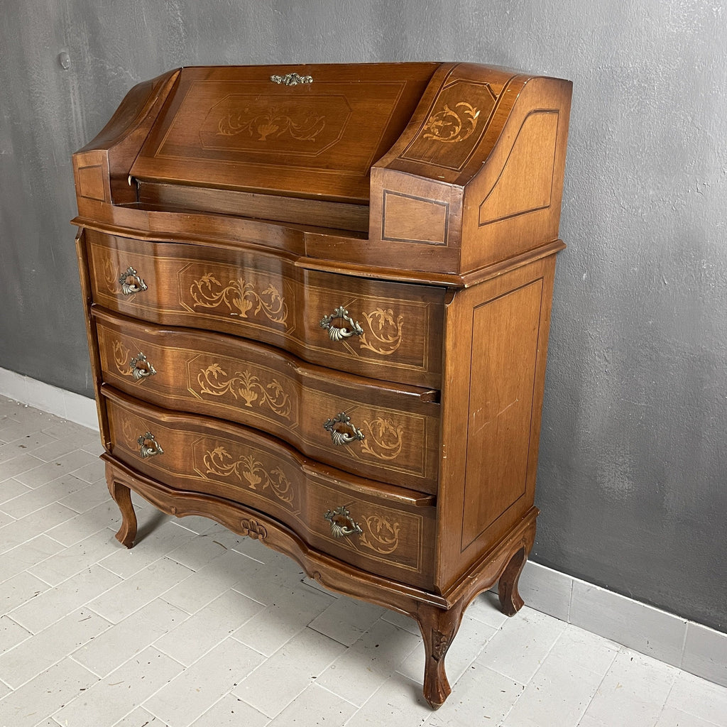 Vintage dresser commode secretaire bureau Italy 1960s furniture antique style chest of drawers