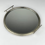 Vintage metal tray with mirror, Italy 1970s