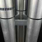 Vintage Italian Brushed Aluminum Floor Lamp: MCM Space Age Lighting