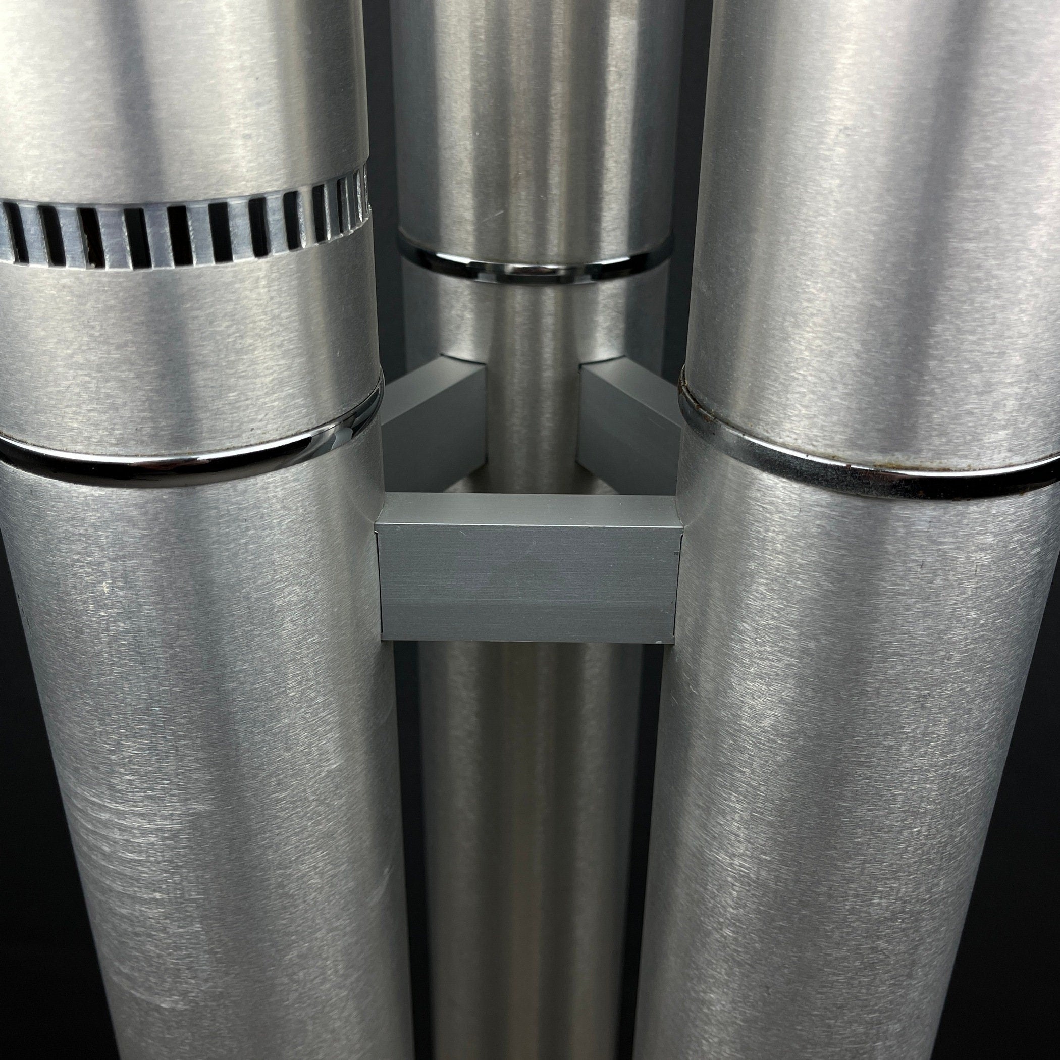 Vintage Italian Brushed Aluminum Floor Lamp: MCM Space Age Lighting