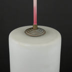 Mid-century opalin glass pendant lamp Italy 1960s Set of 2 Industrial italian lighting
