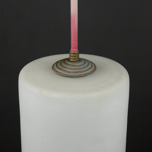 Mid-century opalin glass pendant lamp Italy 1960s Set of 2 Industrial italian lighting