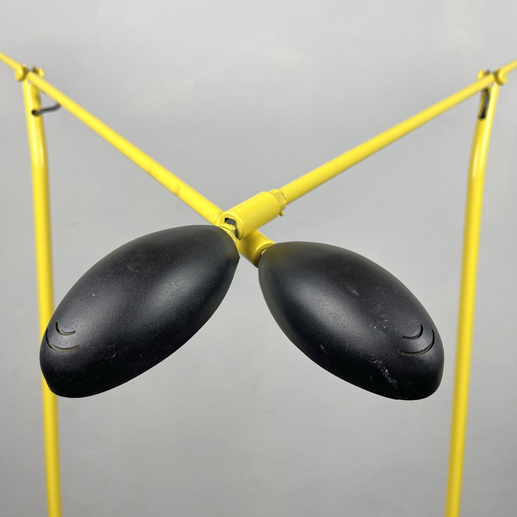 Pair of yellow floor lamps Yugoslavia 1960s Industrial Mid-century lighting Space age