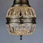 Mid-century glass pendant lamp Italy 1960s Vintage Italian lighting Space Age