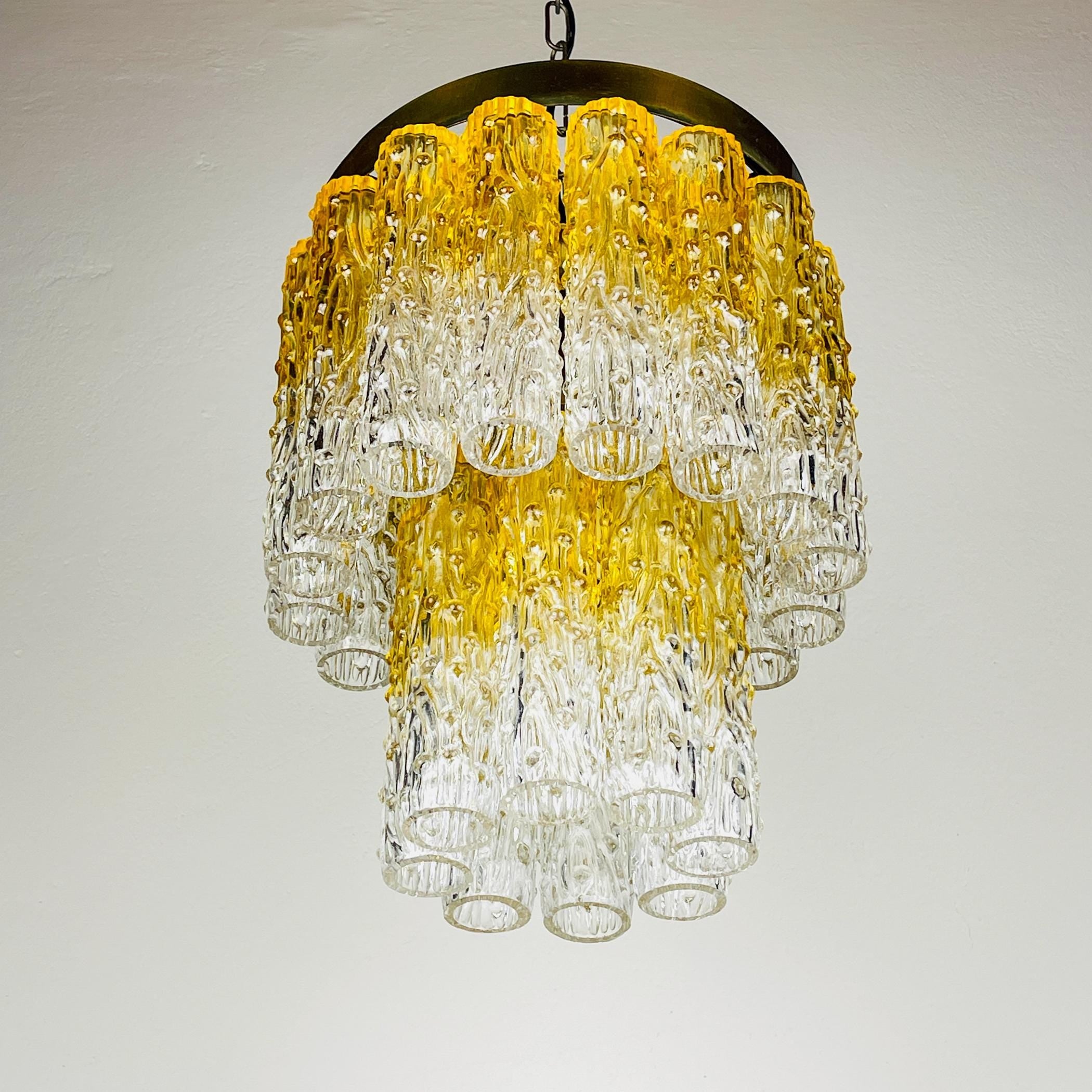Murano glass chandelier Tronchi by Toni Zuccheri for Venini Italy 1960s