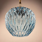 Vintage blue Murano pendant lamp by Stilnovo, Italy 1950s, Mid-century Italian modern
