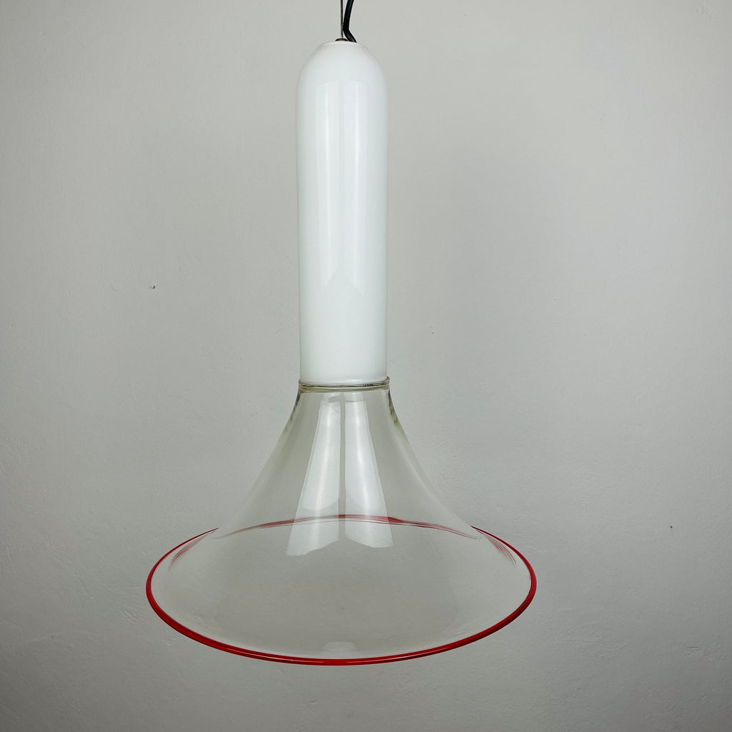 Murano Glass Pendant Lamp: Mid-Century Modern Italian Lighting by Leucos, 1970s