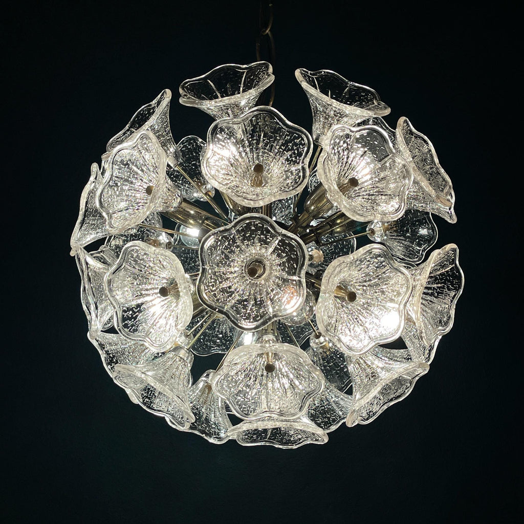 Large Murano chandelier Flower Sputnik by Paolo Venini for VeArt, Italy, 1960s
