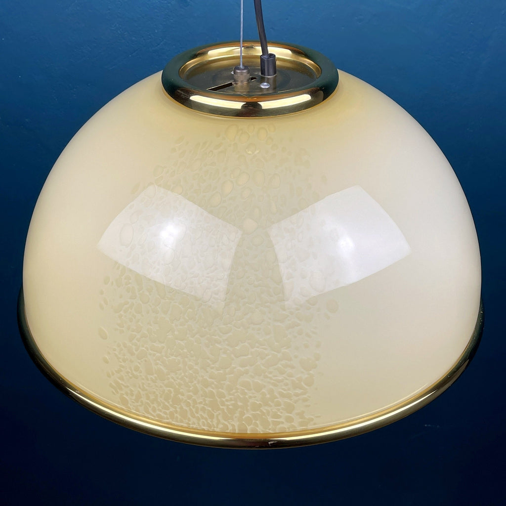Vintage F.Fabbian Murano Glass Pendant Lamp: Beige Mid-Century Lighting