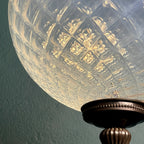 Vintage blue murano sphere ball pendant lamp Italy 1970s Mid-century italian lighting